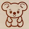 Adorable Koala Line Art A simple line drawing of a cute koala sitting.