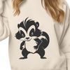 Beautiful Cartoon Skunk Graphic A cartoon illustration of a skunk standing on its hind legs, suitable for vector graphics.