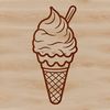 Colorful Ice Cream Art Illustrated ice cream dessert with various toppings and flavors.