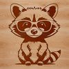 Raccoon Silhouette with Specs A raccoon is depicted wearing glasses in a detailed vector illustration.