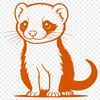 A simple vector graphic representation of a ferret in a silhouette style.