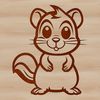 An illustration of a small mammal with bushy tail and fluffy fur in a minimalist style.