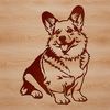A sitting corgi dog in a simple illustration style.
