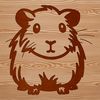 Guinea Pig Illustration Vector Image A small, furry guinea pig with bright eyes and floppy ears, suitable for use as a vector graphic in designs and crafts.
