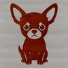 A vector illustration of a small Chihuahua dog with bold lines.