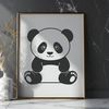 Simple Panda Clipart Design A simple illustration of a wild animal, a giant panda, suitable for digital crafting and design projects.