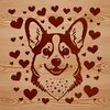 Sweet Welsh Corgi Face with Love Hearts A Welsh Corgi's adorable face with love hearts surrounding its head.
