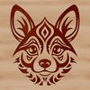 Welsh Corgi Portrait in Intricate Detail A detailed illustration of a Welsh Corgi's head with intricate features.