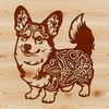 Standing Welsh Corgi Illustration A high-quality, detailed illustration of a standing Welsh Corgi breed dog.