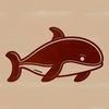 A playful illustration of a whale designed as a vector graphic.