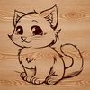 A sitting kitten with a cute expression, suitable for vector design projects.