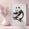 Wildlife Animal SVG Graphic Art Wild animal panda illustration in vector format.