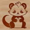 A simple illustration of a skunk in a neutral pose.