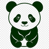 Wild Panda Illustration in Natural Setting A high-quality vector illustration of a panda bear in a natural habitat.