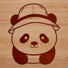 Cartoon Panda Wearing a Hat A stylized illustration of a panda wearing a hat, suitable for vector design and printing.