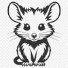 A high-quality digital illustration of a wild animal, specifically a possum, suitable for various design applications.