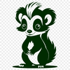 Wildlife Illustration in Black and White A simple illustration of a wild skunk in black and white outline.