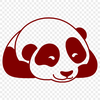 Simple Panda Silhouette An Asian giant panda lying down in a natural environment, depicted as a simple line art design.