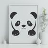 Cute Panda Peeking Out A simple illustration of a panda peeking out from behind a tree trunk.