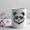 Playful Panda Portrait An illustration of a panda wearing sunglasses in a playful style.