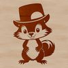 Cute Skunk in a Charming Hat A detailed illustration of a skunk wearing a hat, suitable for vector graphics and cutting machine designs.