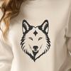 Realistic Wolf Graphic An SVG graphic featuring a realistic wolf design suitable for vector art projects.