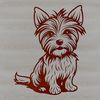 A vector illustration of a small Yorkshire Terrier sitting on its hind legs.