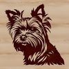 Small Yorkshire Terrier Dog Face Illustration A digital illustration of a small Yorkshire Terrier dog's head.