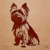 Illustrated Dog Breed Portrait A small breed dog sitting on its haunches, illustrated in a digital vector style.