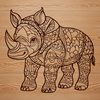 Rhino Wildlife Illustration A digital illustration of a rhino in the wild.