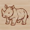 Large African rhino in a savannah habitat, suitable for vector graphics and cutting machine designs.