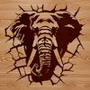 Detailed Vector Elephant Head A detailed vector illustration of a large elephant's head with distinctive features.