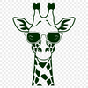 Whimsical Wildlife SVG Illustration A high-resolution SVG illustration of a giraffe wearing sunglasses in a fun and casual pose.