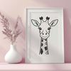 Safari Animal SVG Graphics and Designs A stylized illustration of a giraffe, suitable for graphic design projects.