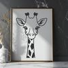 An illustration of a giraffe, a tall safari animal with spots, suitable for use in vector design or clip art projects.