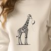 Free Vector Graphic Animal Illustration A high-resolution, scalable vector graphic illustration of a giraffe in a natural savannah setting.