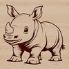 An SVG graphic representation of a rhinoceros, ideal for designing with vector tools like Illustrator or Procreate.