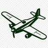 A detailed silhouette of a commercial airplane, suitable for various uses including web design and DIY projects.
