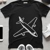 Silhouette of a passenger airplane with details suitable for cutting machine designs.