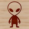 Sci-fi inspired alien character in a stylized, vector format, suitable for digital and commercial use.