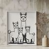 Beautiful Animal Clip Art Vector A digital illustration of a friendly alpaca, suitable for personal or family projects.
