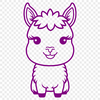 Cute Alpaca SVG Graphic Design A digital illustration of a South American camelid, commonly referred to as an alpaca.