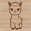 Furry South American Companion A vector graphic representation of a furry alpaca standing on two legs in a natural setting.