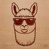 Relaxing Alpaca with Sunglasses Vector Art An illustration of a South American camelid wearing sunglasses in a casual pose.