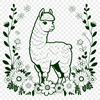 Friendly Alpaca in Bloom A high-quality digital illustration of a friendly alpaca surrounded by flowers.