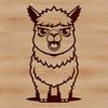 SVG Alpaca Clip Art An illustration of a calm alpaca in a natural environment.