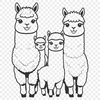 Alpaca Design Clipart A stylized vector illustration of a friendly alpaca with a neutral expression.