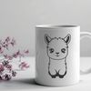 Beautiful Alpaca Illustration in Vector Format A South American camelid animal with long neck and ears.