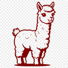 Whimsical South American Alpaca Illustration A detailed vector illustration of a South American alpaca in profile, suitable for digital design projects.
