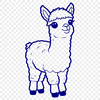 Adorable Andean Camelid Illustration An illustration of a South American camelid with thick fur and long neck.
